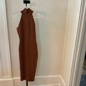 Naked Wardrobe Brown Midi Dress